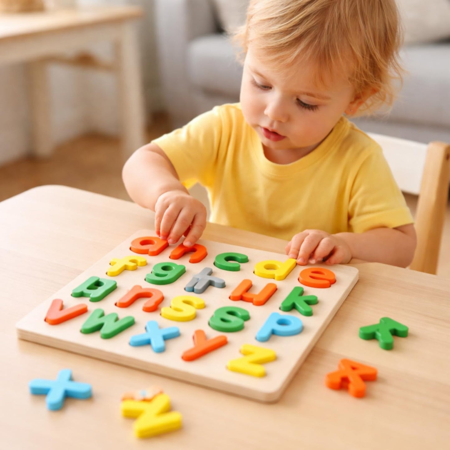 Wooden Colorful Small Alphabet Puzzle
