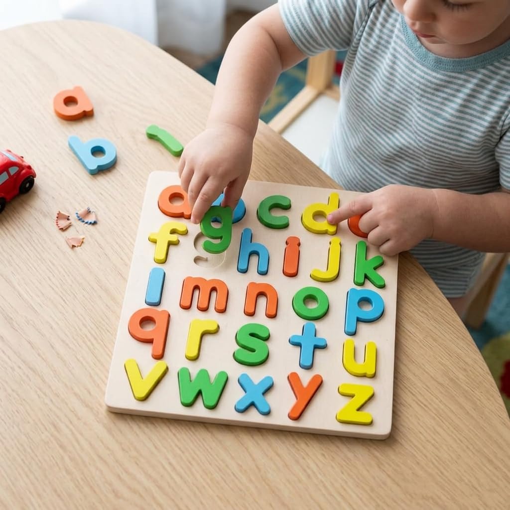Wooden Colorful Small Alphabet Puzzle