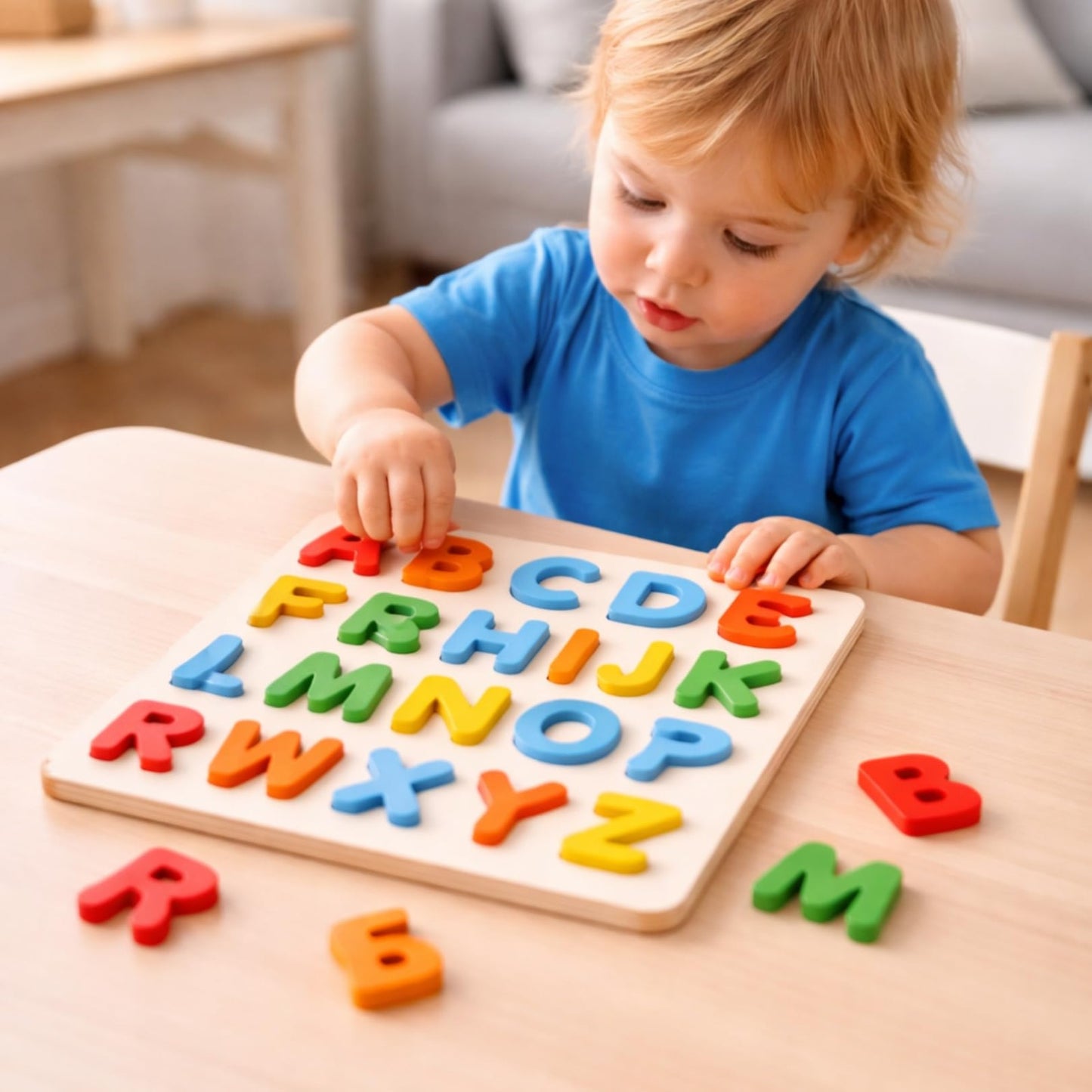 Wooden Colorful Capital Alphabet Puzzle