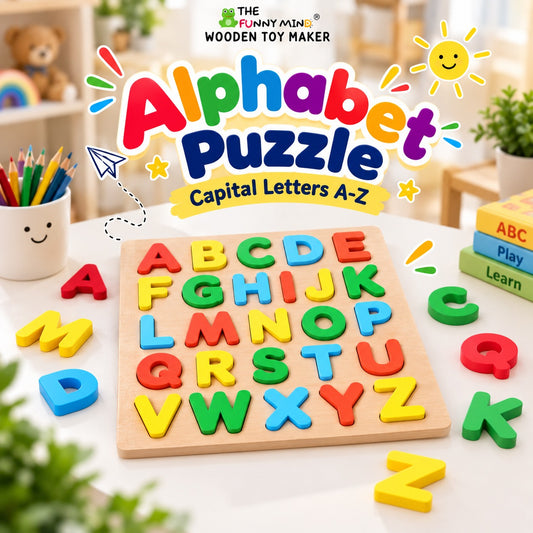Wooden Colorful Capital Alphabet Puzzle