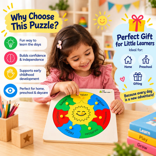 Wooden Days of the Week Knob Puzzle