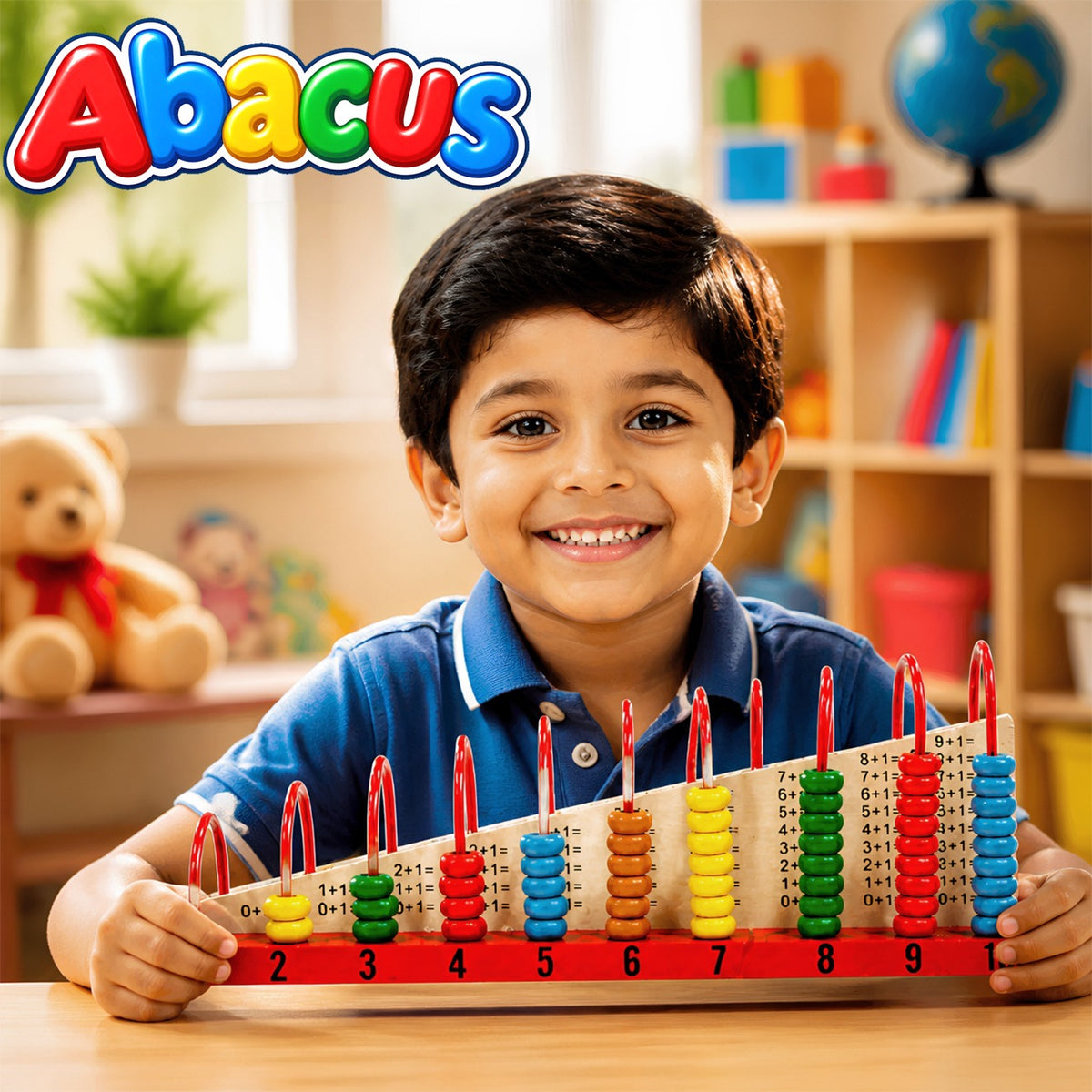 The Funny Mind 1+1 Calculation Shelf Wooden Abacus for Kids