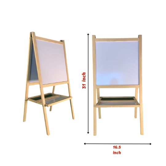 Wooden 2 in 1 White & Green Easel Board