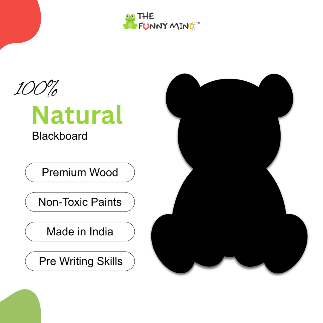 Teddy Bear Shaped Frameless Chalk Board 23x18 inch