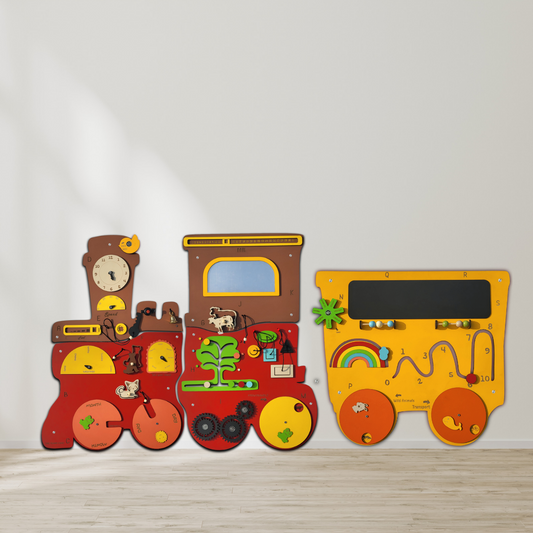 the funny mind the talking train activities wall panel