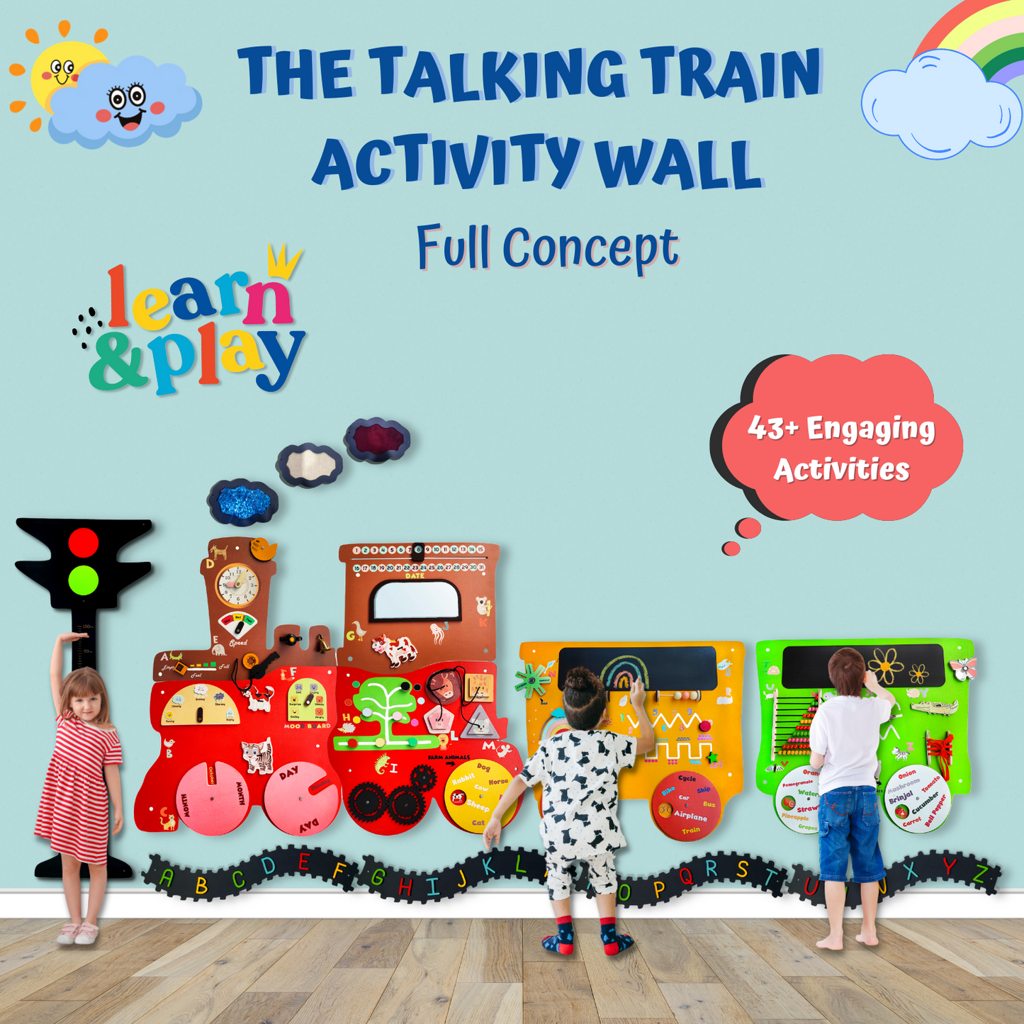 Talking Train, 2 Different Activity Coach, Height Measure Signal, and Alphabets Track