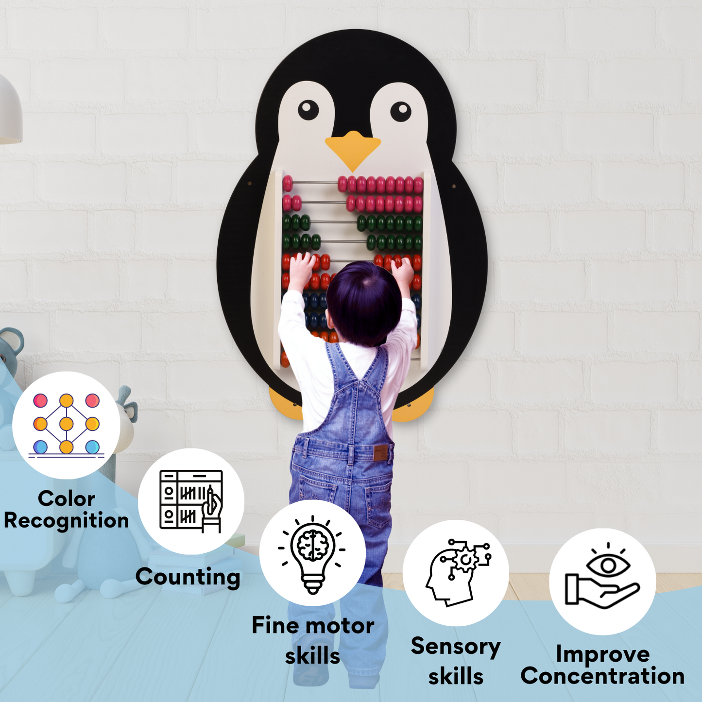 Penguin Wooden Abacus and Learning Play Center