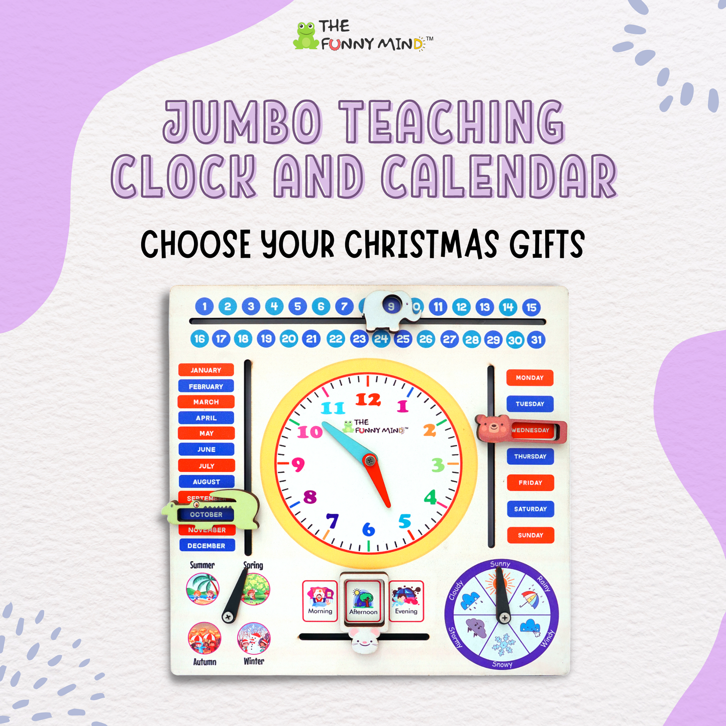 Jumbo Teaching Clock and Calendar