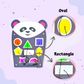Hefty Panda Shape Sorter Montessori Activity Panel