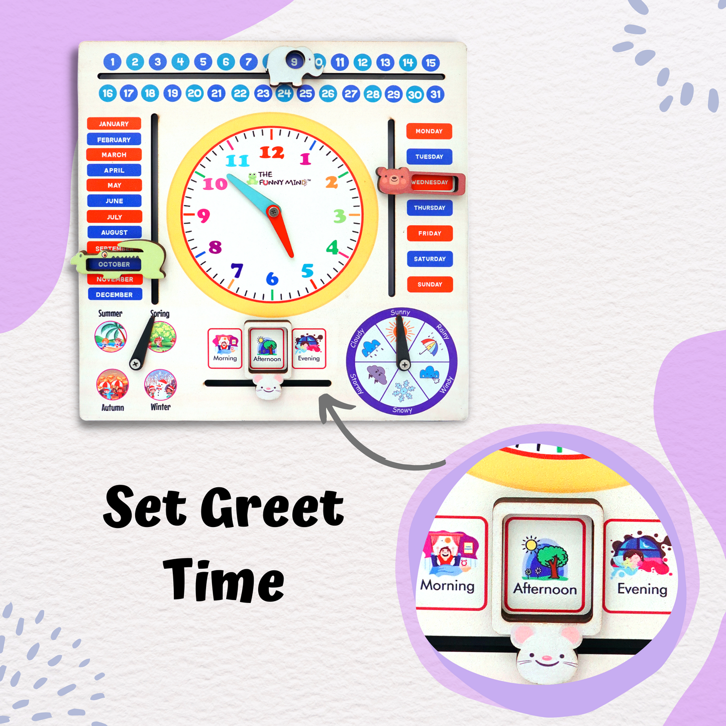 Jumbo Teaching Clock and Calendar
