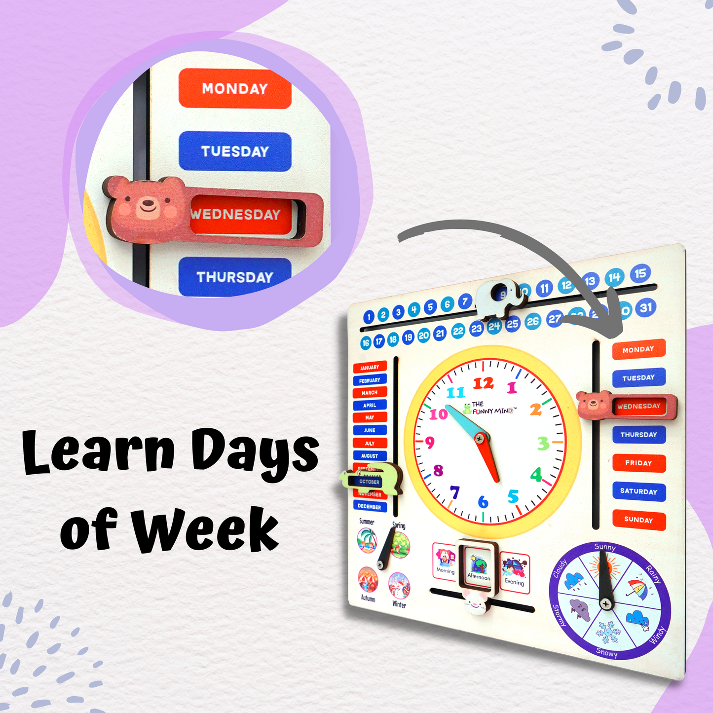 Jumbo Teaching Clock and Calendar