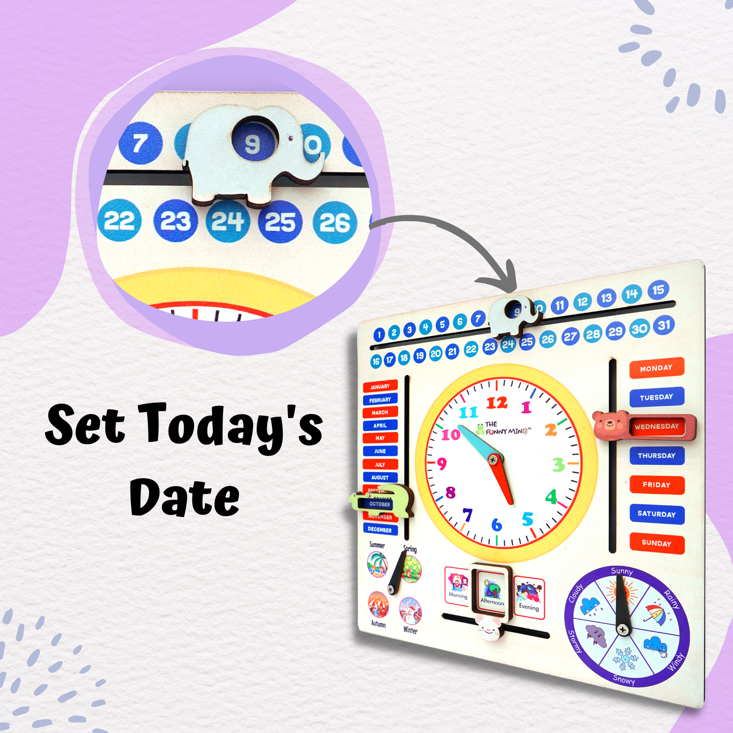 Jumbo Teaching Clock and Calendar