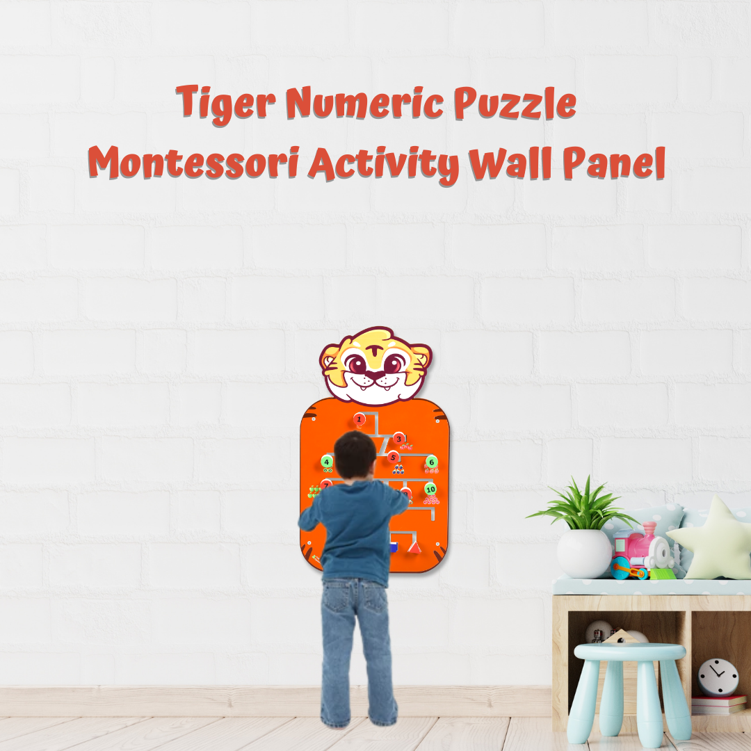 Tiger Numeric Puzzle Montessori Activity Wall Panel