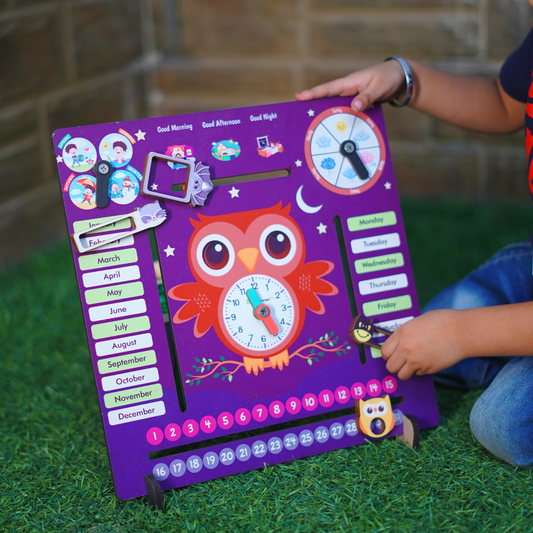 Owl Teaching Clock and Calendar