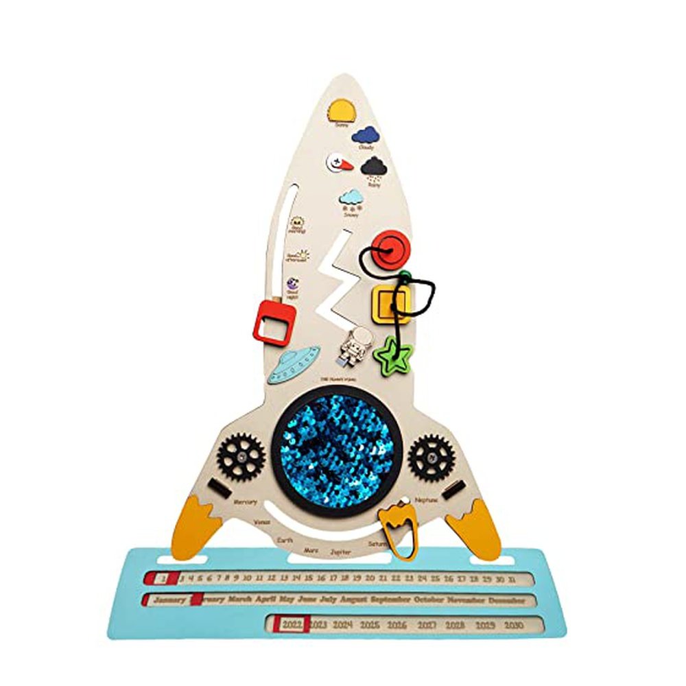 the funny mind space shuttle with launchpad activities busy board