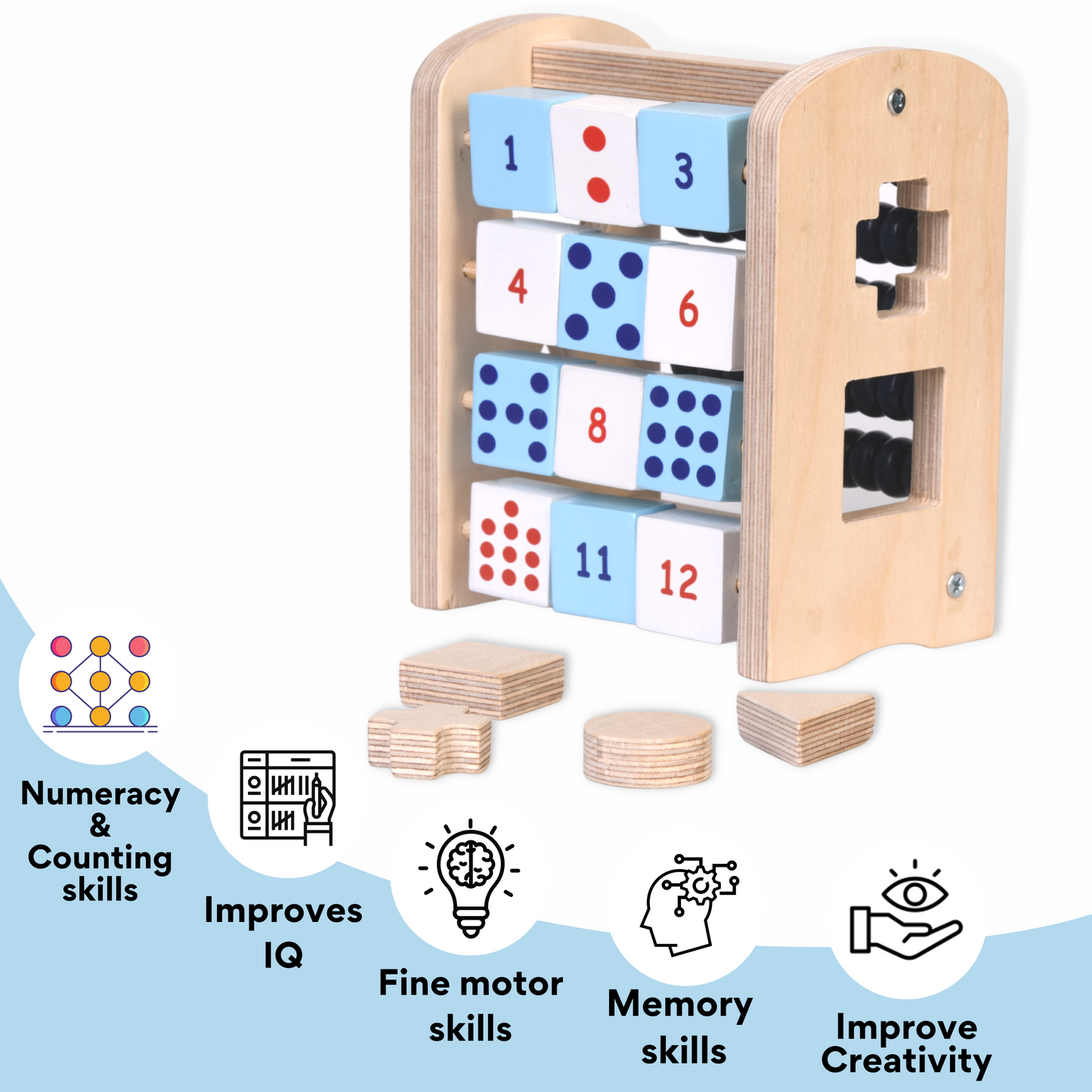 4 in 1 Mini Colorful Birchwood Abacus
